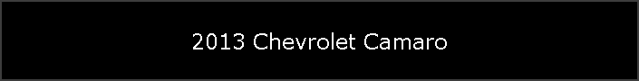 2013 Chevrolet Camaro